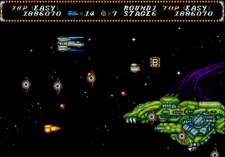 une photo d'Ã©cran de Hellfire sur Sega Megadrive